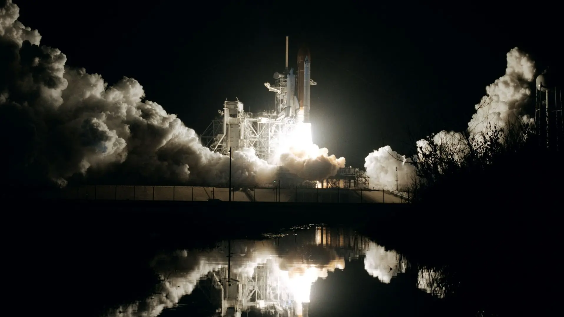 space shuttle taking off